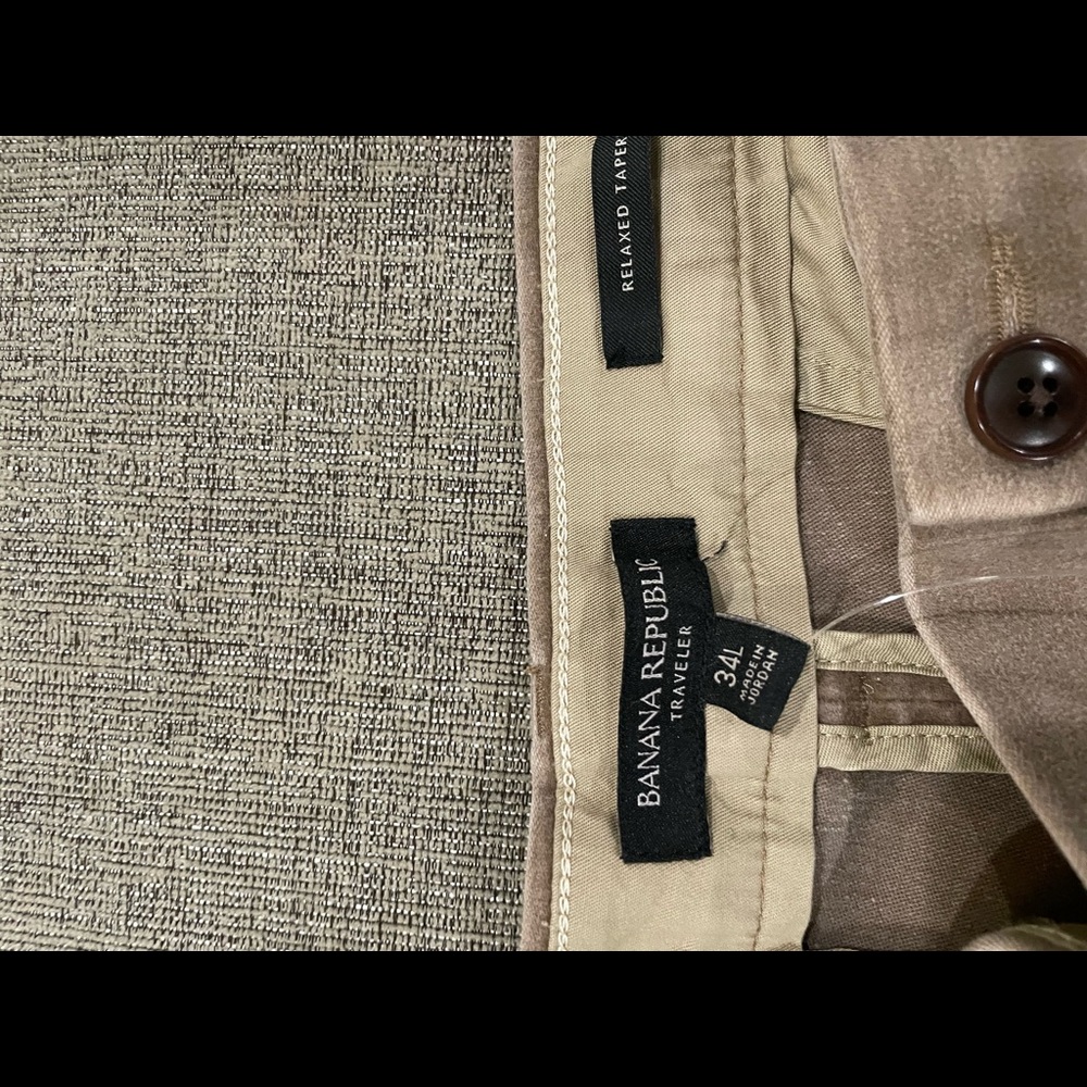 Mens Banana republic pants . 34L-size . Air-Force Khaki in color .